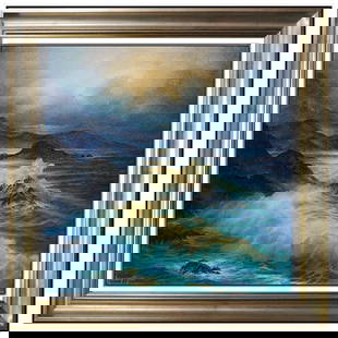 Rosemary Miner Signed Original Oil Seascape Painting on Canvas Framed Art: This Lot Includes:Gallery Coa & Free Domestic Shipping (*Insurance And International Shipping For An Additional charge)Artist: Rosemary MinerTitle: Misty MoonlightMedium: Oil paintingSize: 18" x 18"Fr