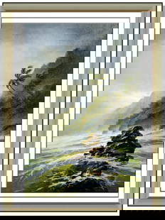 Arozi Signed Original Large Oil Seascape Ocean Coast Painting on Canvas Framed: This lot includes:Gallery COA & free domestic shipping (*insurance and international shipping for an additional charge)Artist: Arozi Title: High Tide at the North ShoreMedium: Oil Painting On Canvas S