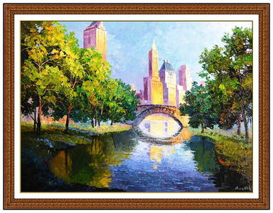 Alexander Antanenka Signed Original Large Oil New York City Painting on Canvas: This Lot Includes:Gallery Coa & Free Domestic Shipping (*Insurance And International Shipping For An Additional charge)Artist: Alexander AntanenkaTitle: Gapstow BridgeMedium: Acrylic Painting On Canva