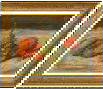 Robert Philipp Signed Original Oil Still Life Food Painting on Canvas Framed: This lot includes:Gallery COA & free domestic shipping (*insurance and international shipping for an additional charge)Artist: Robert PhilippTitle: Peaches and GrapesMedium: Oil Painting On Canvas Siz