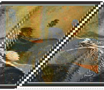 Jack Wolsky Signed Original Oil Surreal Abstract Painting on Board Framed Art: This lot includes:Gallery COA & free domestic shipping (*insurance and international shipping for an additional charge)Artist: Jack Wolsky Title: Creation Medium: Oil Painting On Board Size: 22&rdquo;