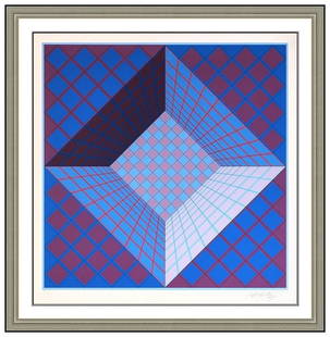 Victor Vasarely Signed Original Pictor Color Silkscreen Op Art Illusion Framed: This lot includes:Gallery COA & free domestic shipping (*insurance and international shipping for an additional charge)Artist: Victor VasarelyTitle: PictorMedium: SilkscreenSize: 21 ½” x
