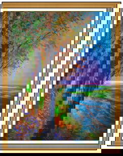 Michael Schofield Signed Original Large Oil Water Landscape Painting on Canvas: This lot includes:Gallery COA & inhouse shipping (*insurance and international shipping for an additional charge)Artist: Michael SchofieldTitle: Rain on the Horizon Medium: Oil On Canvas Size: 40&rdqu