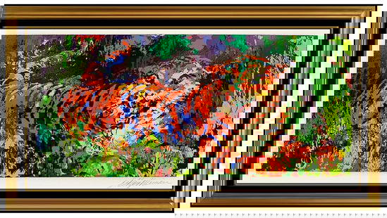 Leroy Neiman Signed Original Young Tiger Color Serigraph Big Cat Framed Art: This lot includes:Gallery COA & inhouse shipping (*insurance and international shipping for an additional charge)Artist: LeRoy Neiman Title: Young Tiger Medium: Serigraph Size: 14" x 28" Framed: 26" x