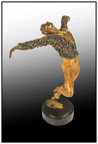 Ron Sheila Ruiz Signed Original Encore Bronze Male Dance Ballet Sculpture Art