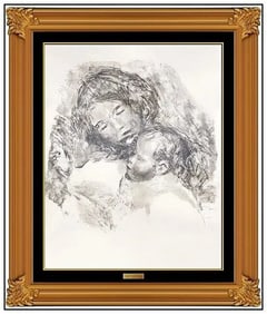 Pierre Auguste Renoir Signed Maternite Grande Planche Lithograph Portrait Art