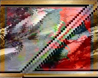 Yankel Ginzburg Signed Original Mixed Media Floral Painting on Canvas Art: This lot includes:Gallery COA & inhouse shipping (*insurance and international shipping for an additional charge)Artist: Yankel GinzburgTitle: Once More in PinkMedium: Mixed Media Painting on Canvas S