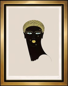 Erte Signed Original Queen Of Sheba Color Serigraph Art Deco Costume Framed Art