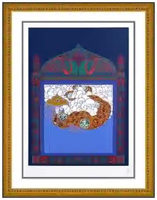 Erte Signed Original A Fairy Tale Color Serigraph Art Deco Fashion Framed Art