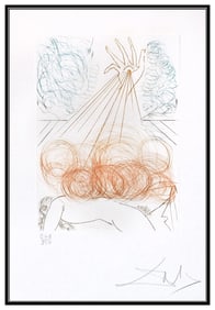Salvador Dali Original Hand Signed Color Etching Cymbeline Framed Figure Artwork