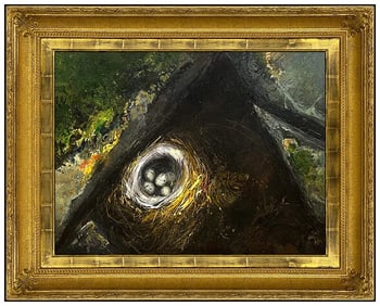 Nicholas Coleman Signed Original Rare Oil Nature Painting on Board Framed Art