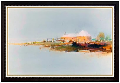Tom Perkinson Signed Original Acrylic Landscape Painting on Board Framed Art