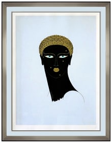Erte Signed Original Queen Of Sheba Color Serigraph Art Deco Female Portrait