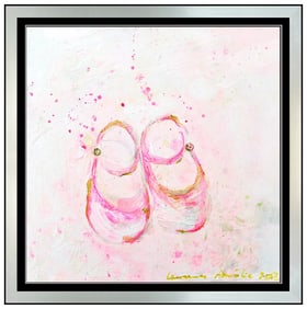 Laurence Amelie Signed Original Acrylic Dance Ballet Shoes Painting on Canvas