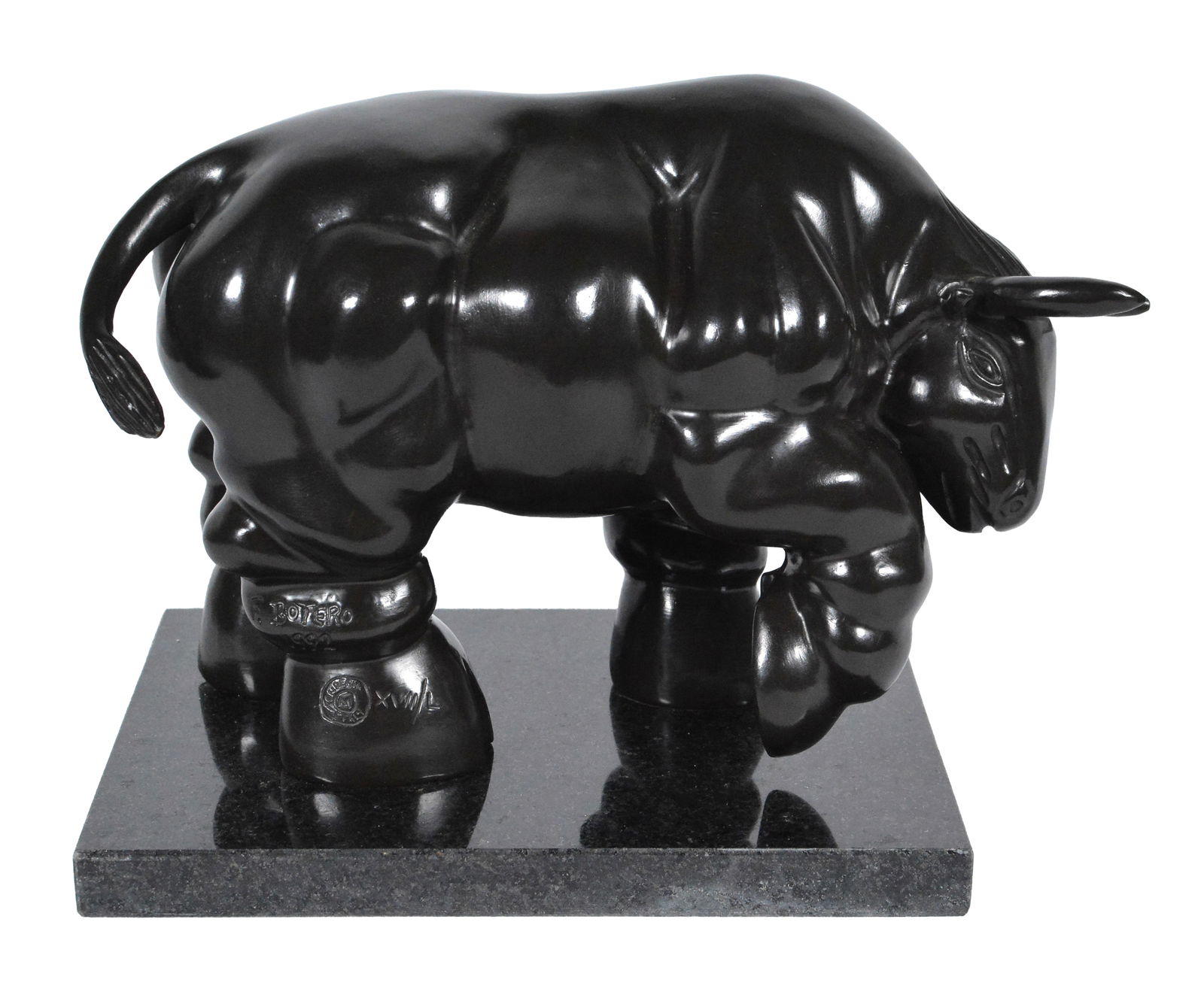 After Fernando Botero Full Round Bull Bronze Sculpture (1 of 6)