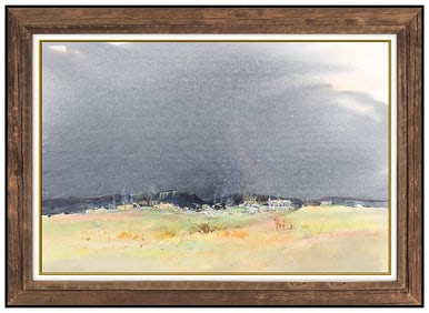 Tom Perkinson Signed Original Large Watercolor Western Landscape Painting Art