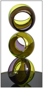 John Kiley Signed Original Large Hand-Blown Color Glass Sculpture Modern Art