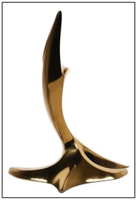 Bob Bennett Signed Original Full Round Crest Bronze Sculpture Modern Art