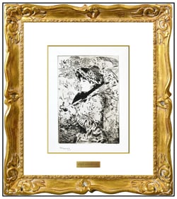 Edouard Manet Signed Original Jeanne Le Printemps Etching Female Framed Art