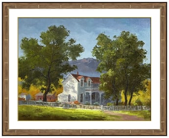 Jack Hannah Signed Original Oil Landscape Painting on Canvas Framed Art