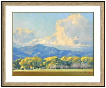 Bill Anton Signed Original Oil Western Landscape Painting on Canvas Framed Art