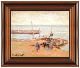 Rita Mount Signed Original Oil Canadian Landscape Painting on Board Framed Art