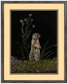 Ron Ukrainetz Signed Original Oil Wildlife Animal Painting on Board Framed Art