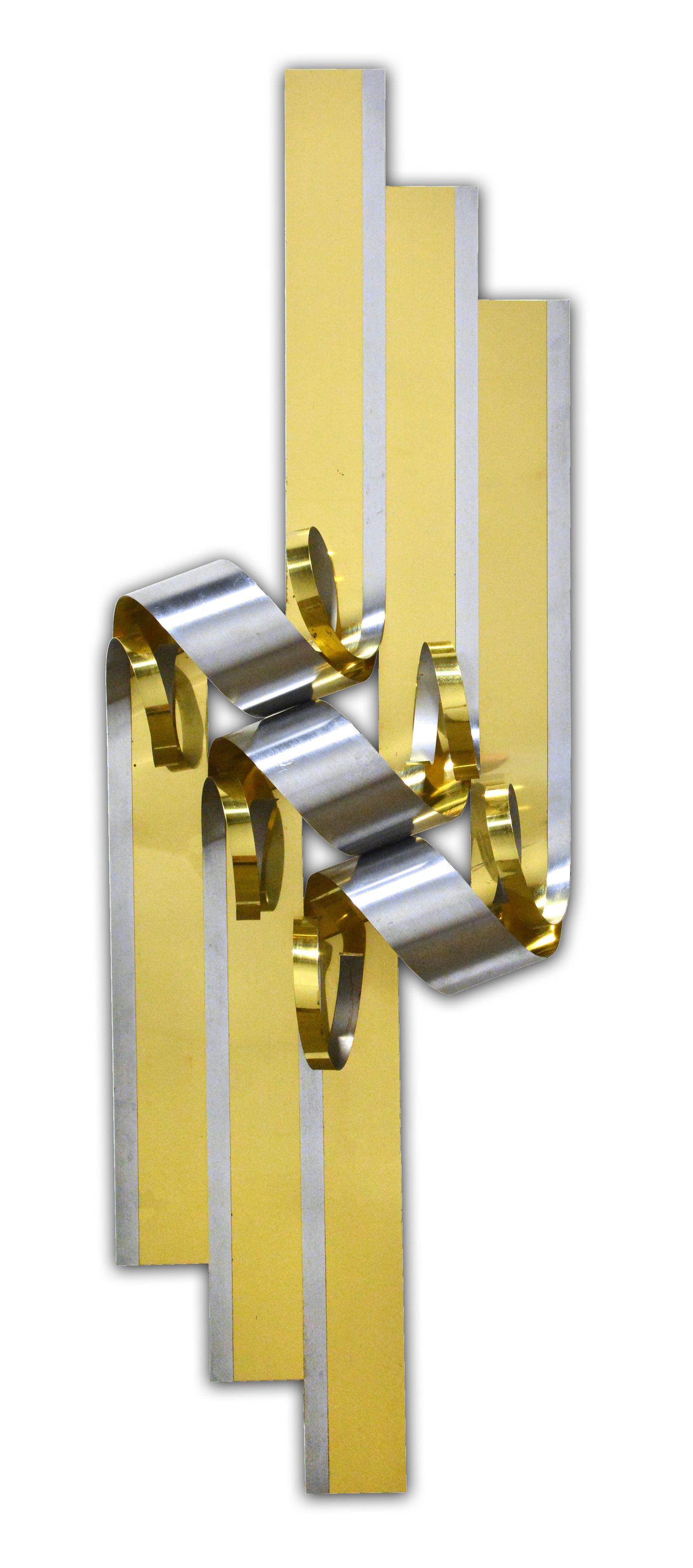 Curtis Jere Signed Metal Ribbon Abstract Mid-Century Wall Sculpture Art (1 of 7)