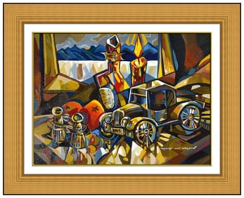 Robert Lyn Nelson Signed Original Oil Still Life Painting on Canvas Framed Art