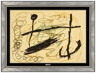 Joan Miro Signed Original Obra Inedita Recent Lithograph Abstract Framed Art