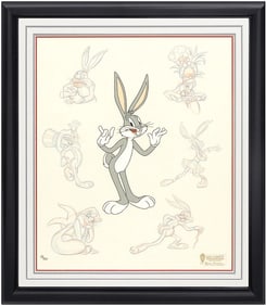 Warner Bros Bob Clampett Signed Original Bugs Bunny Hand-Painted Cel Animation