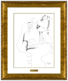 Alexandra Nechita Signed Original Ink Monster Figurative Drawing Picasso Art