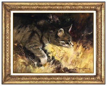 Howard Rogers Signed Original Oil Wildlife Illustration Painting on Canvas Art