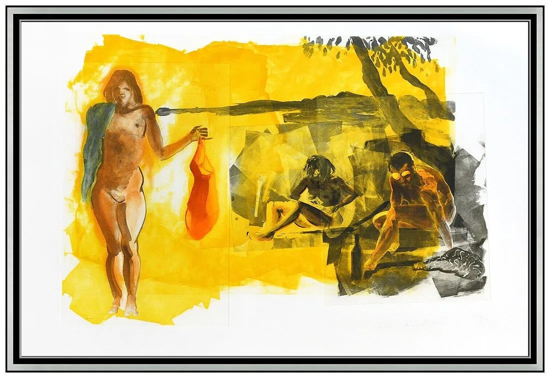 Eric Fischl Signed Original Large Rays Etching Aquatint Beach Framed Art: This Lot Includes:Gallery Coa & In-house Shipping (*Insurance And International Shipping For An Additional Charge)Artist: Eric FischlTitle: RaysMedium: Etching With Aquatint On PaperSize: 35 ½&