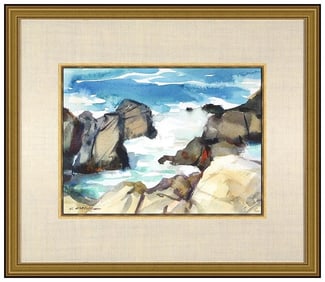 Clyde Aspevig Signed Original Watercolor Water Landscape Painting Framed Art