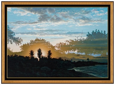 Ian Hornak Signed Original Large Oil Water Landscape Painting on Canvas Framed