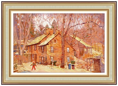 Joseph Crilley Signed Original Oil Winter Landscape Painting on Board Framed