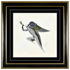 Erte Signed Original Zephyr Embossed Serigraph Art Deco Costume Framed Art