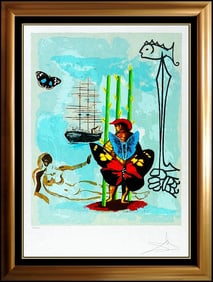 Salvador Dali Signed Original Dream Of Freedom Color Lithograph Surreal Art