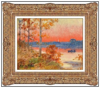 Augustus Daggy Signed Original Oil Landscape Painting on Board Framed Art