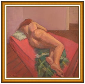 Constantin Chatov Signed Original Oil Female Portrait Painting on Canvas Framed