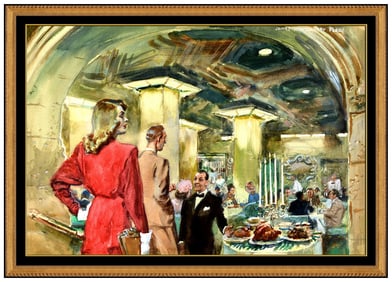 James Montgomery Flagg Signed Original Watercolor Illustration Painting on Board