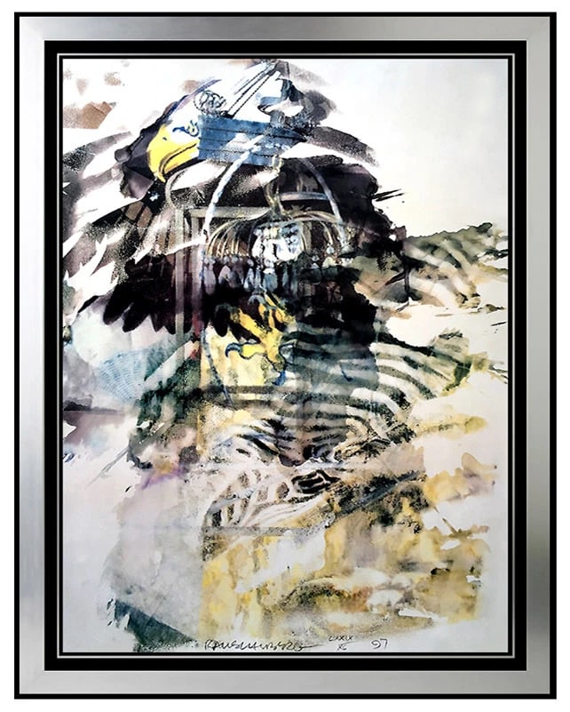Robert Rauschenberg Signed Original Caucus Lithograph Large Framed Art (1 of 5)