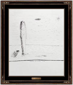 Jamali Signed Original Ink Self Portrait Drawing Framed Art