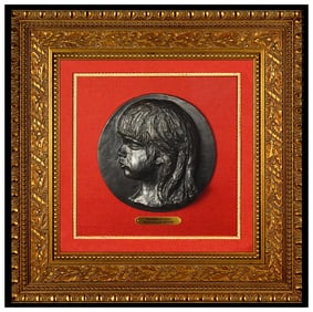 Pierre Auguste Renoir Signed Original Bronze Medallions De Coco Wall Relief Art