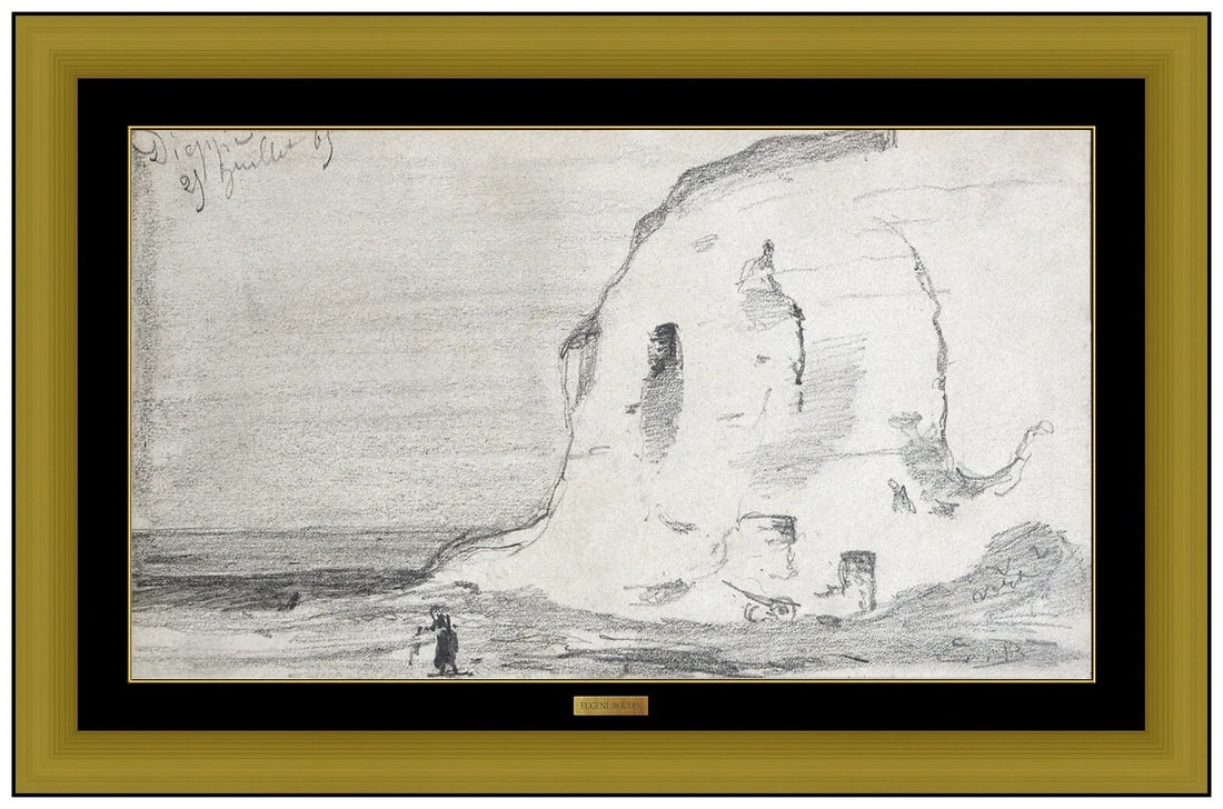 Eugene Bodin Signed Original Graphite Figure Landscape Drawing Framed Art (1 of 8)