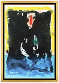 Joan Miro Signed Original L'Espirit Color Lithograph Large Abstract Framed Art