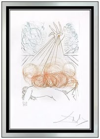Salvador Dali Signed Original Cymbeline Color Etching Figure Framed Art