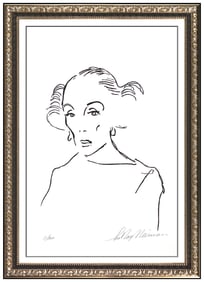 Leroy Neiman Signed Original Martha Graham Portrait Lithograph Framed Art