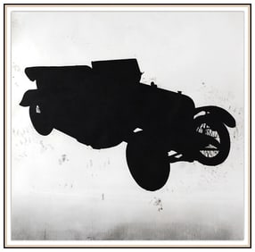 Randy Twaddle Signed Original Large Charcoal Automobile Drawing Framed Art